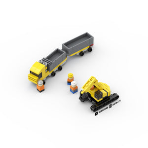 Micro Double Dump Truck & Heavy Construction Excavator Instructions